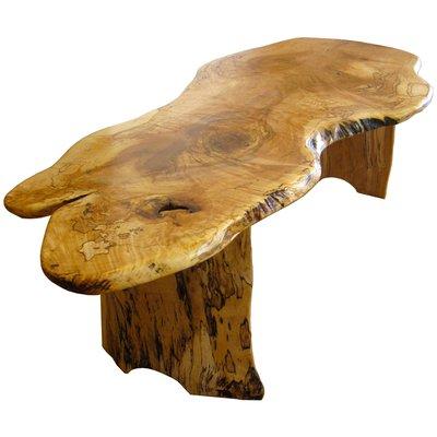 Wonderfully patterned live edge maple coffee table or bench