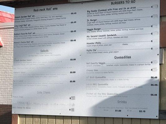 American food menu