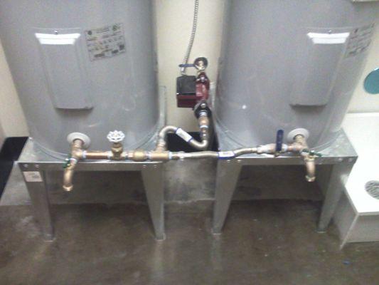 Commercial Water Heaters replaced and Recirculating Pump added