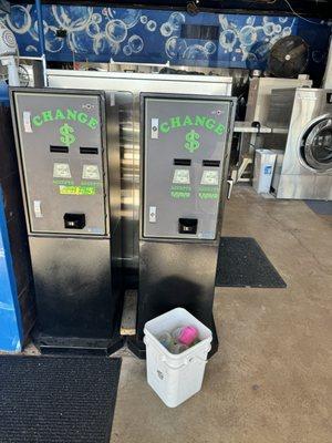 New change machines that provide $5 bills along side change so you're not overloaded with quarters.