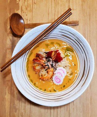 Seafood Ramen w/ grilled shrimp