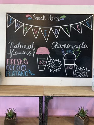 Shaved ice flavors