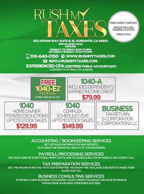 Get your taxes done with us by a licensed CPA