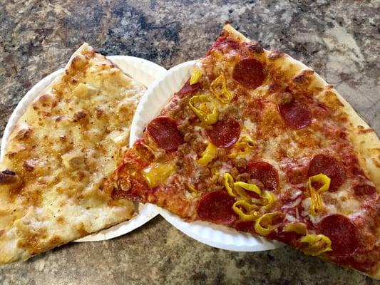 Two slice special $8. Country sweet & pepperoni, sausage & banana pepper.