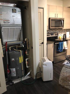 Dehumidifier obstructing the kitchen