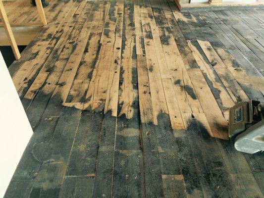 reclaimed flooring from old French Boxcars