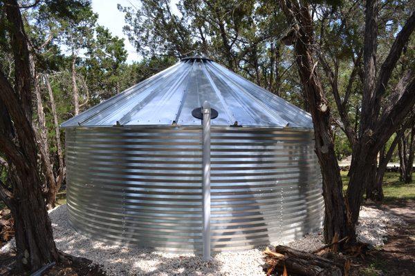 Intake side of 18,800 gallon steel tank