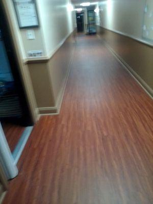 Scrubbed hallway