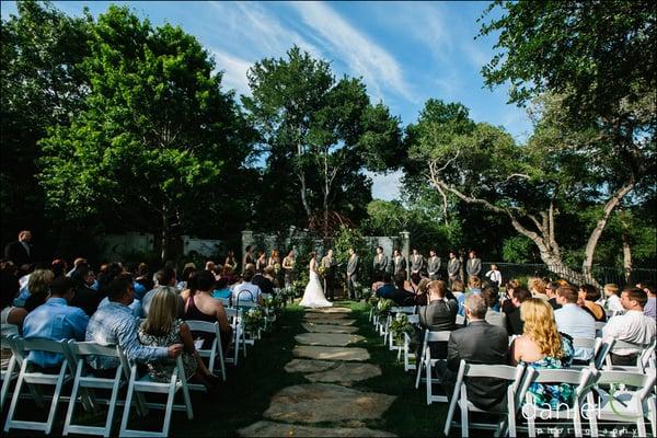 Our white resin garden chairs are picture perfect for your Ceremony!