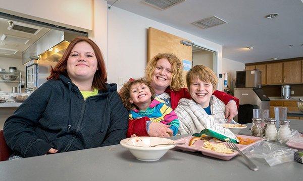 Family eating a meal