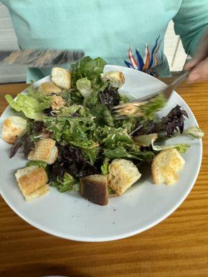 Salad had either hone made or a real high quality croutons.