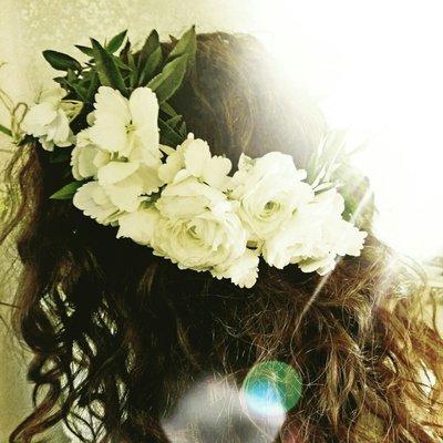 All white flower crown