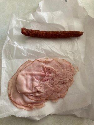 Ham & a pork stick. Both are fabulous.