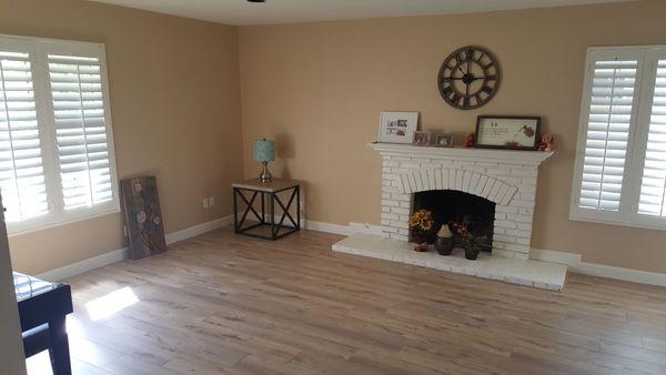 Family room with laminate floor