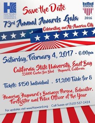 Save the Date, 73rd Annual Awards Gala 2/4/17