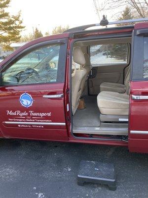 We offer an additional step to help those in need getting into our vans.