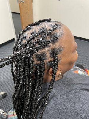 Traditional box braids mixed colors