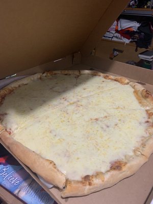 Pie with extra cheese , but there's a little too much cheese. Very greasy.