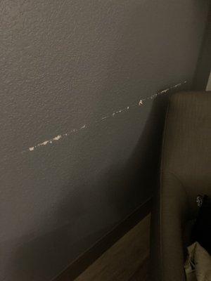 Scrape on wall