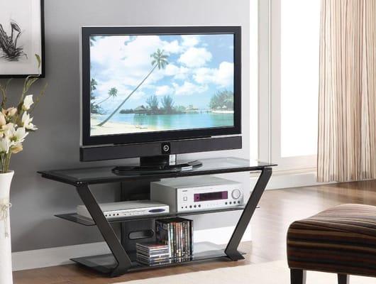 3 Row TV Stand Glass Shelves can fit up to 55" TV In Irving TX