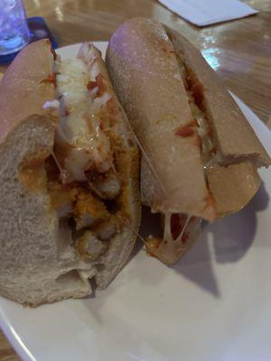 Large chicken parm grinder, too much bread for the amount of chicken