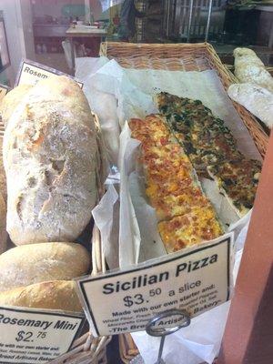 Beautiful breads! And pizza!