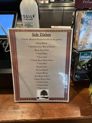 Sides Menu