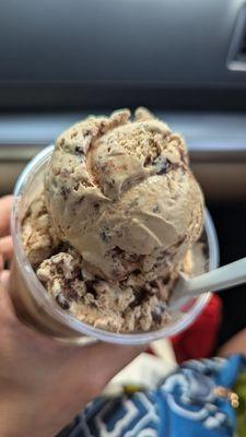 Coffee ice cream with brownie bites I believe