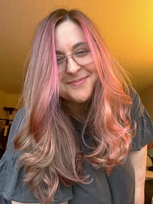 Full pink highlights