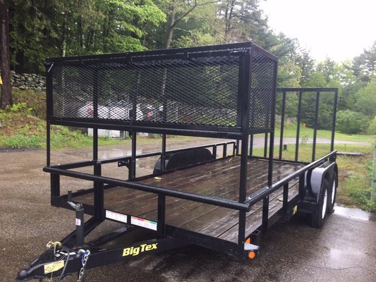 Landscapers dream basket ! Custom made to hold back pack blowers and gas cans with a drop down lockable door in the front.