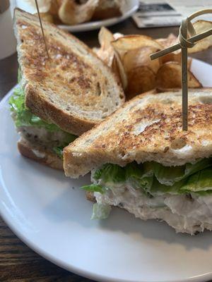 Rosemary chicken salad sandwich on rye