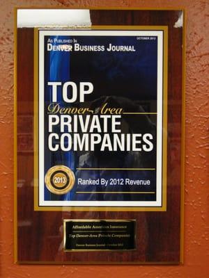 2012 Best small business in Colorado