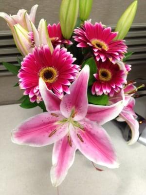 Stargazer lily arrangement