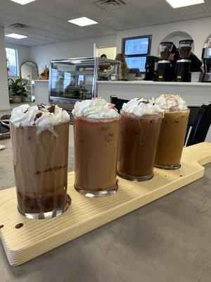 Coffee Flight - Nutella, Peppermint, Mocha, Caramel