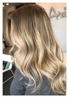 A soft blonde balayage