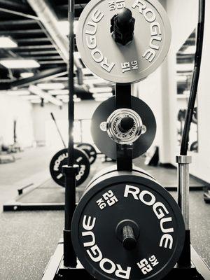 Variation of barbells and some beautiful kilo plates to help build resilience and a stronger you!