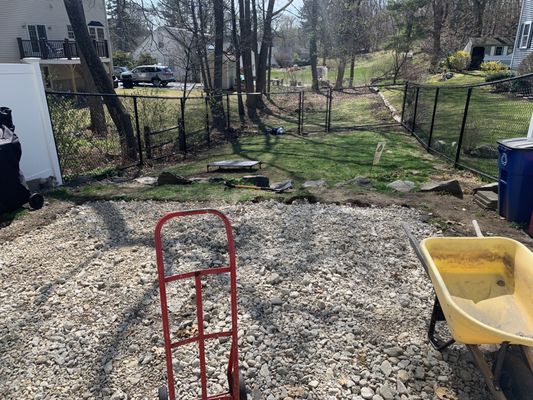 Concrete gone and sight cleaned and prepped for patio build.