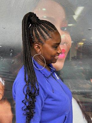 Stitch braids ponytail