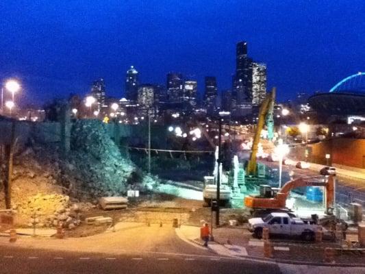 View from Bemis, viaduct demolition