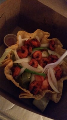 Shrimp tostada