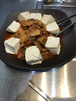 Tofu with Kimchi and Pork Belly Stir-Fry