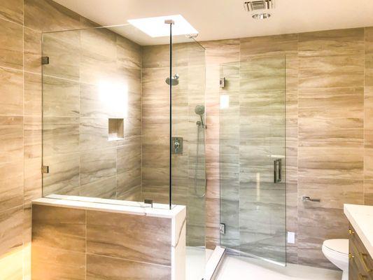 Frameless Shower Enclosure for Residential Bath