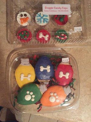 Doggy candy cups & Christmas lights!