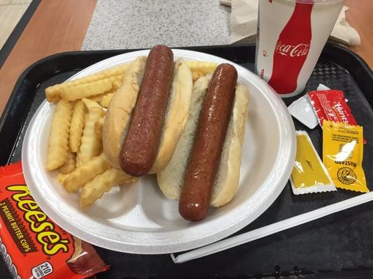 Big hot dogs and fries