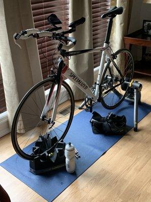 Road biking indoors