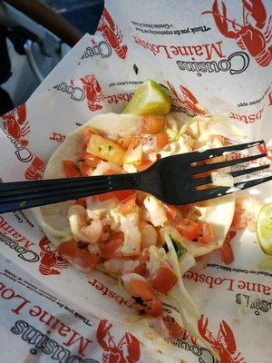 Shrimp tacos...sweet but tasty