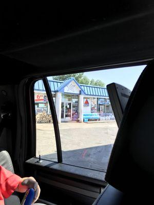 Front of store as we quickly left after gassing up. Don't recommend this place. Lots of shady things going on....