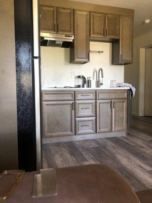 Kitchen in the suite. Very clean, fresh. Very happy.