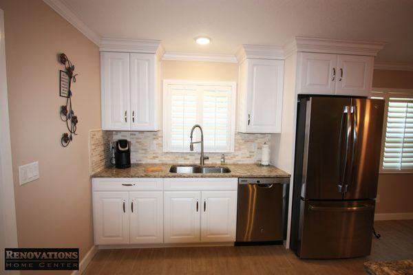 Kitchen remodeling project for our Client in Palm Harbor. Custom cabinets by Schlabach Wood Design and granite countertops