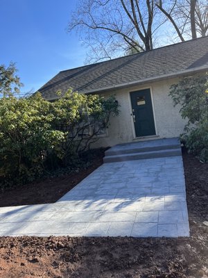 Finished concrete walkway